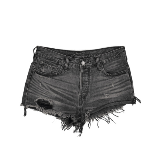 Levi's 501 High Rise Denim Shorts Womens Charcoal W28 100 Percent Cotton Vintage