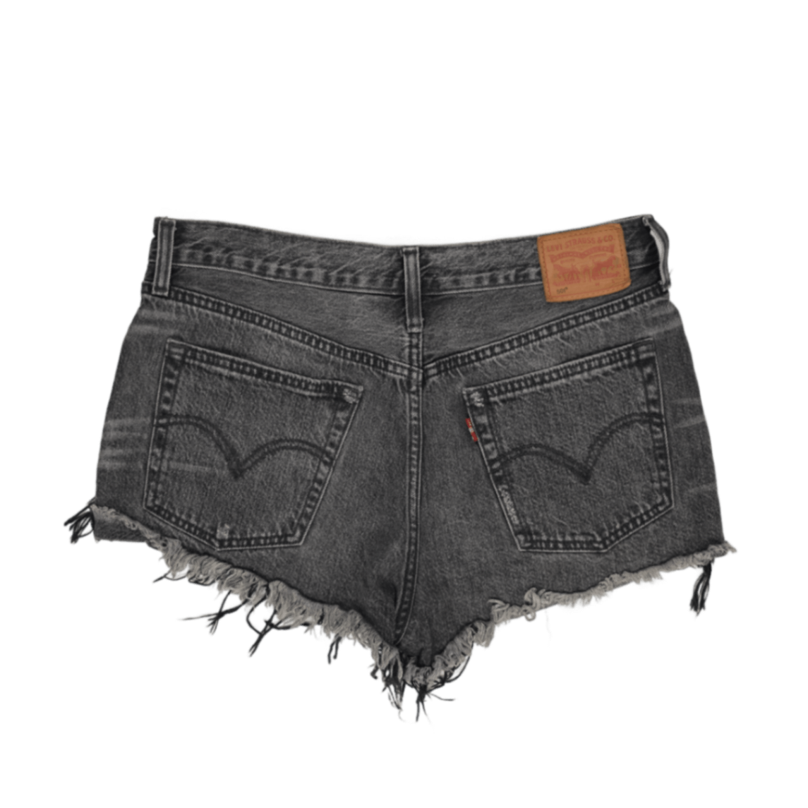 Levi's 501 High Rise Denim Shorts Womens Charcoal W28 100 Percent Cotton Vintage