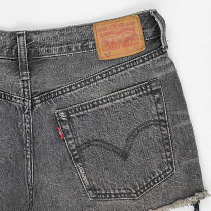 Levi's 501 High Rise Denim Shorts Womens Charcoal W28 100 Percent Cotton Vintage