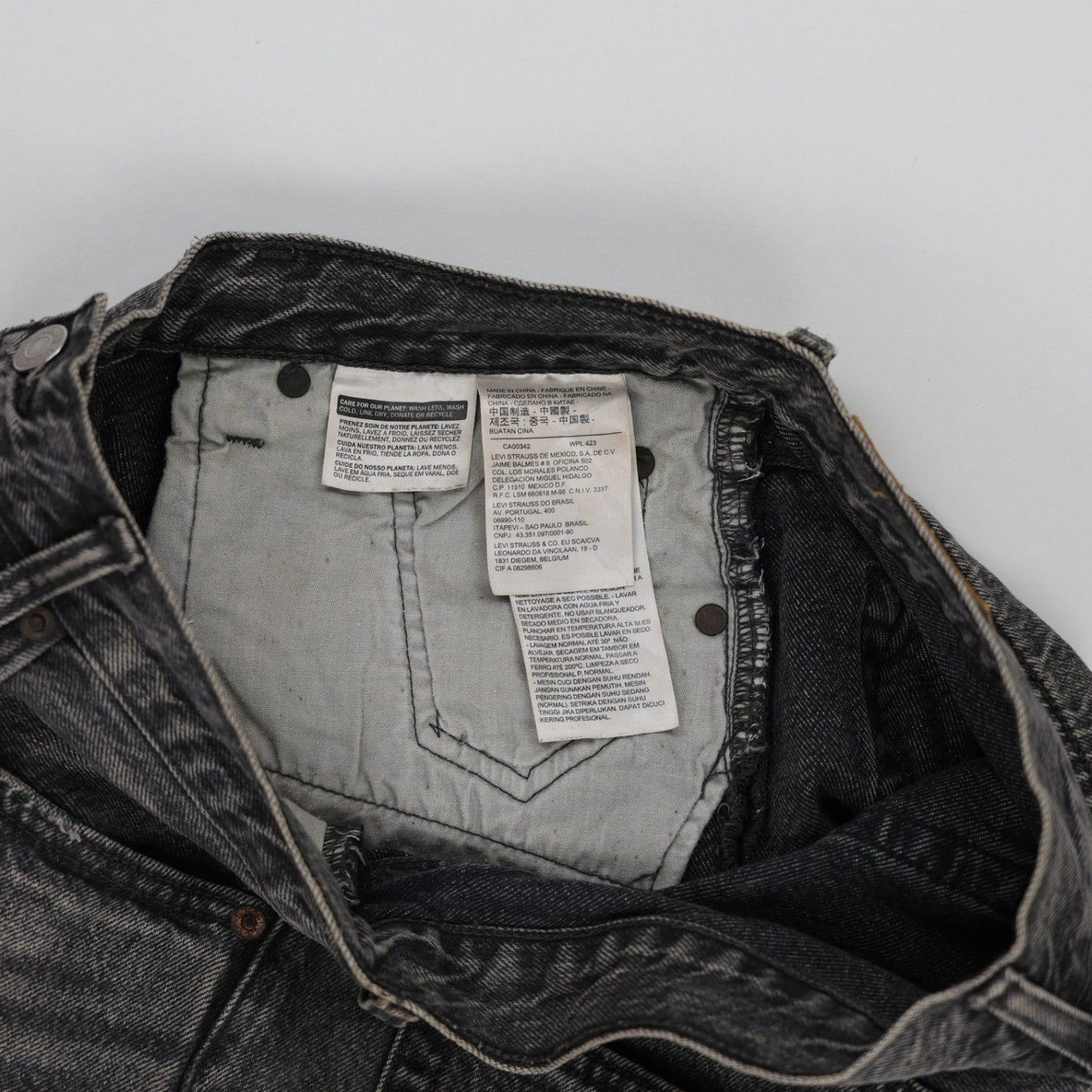 Levi's 501 High Rise Denim Shorts Womens Charcoal W28 100 Percent Cotton Vintage