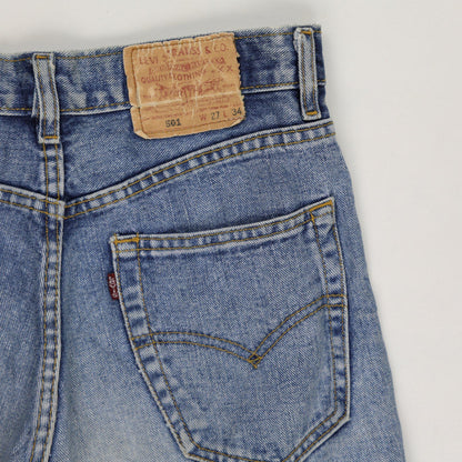 Levi's 501 Vintage High Waist Denim Cut Off Shorts Blue W27 Cotton