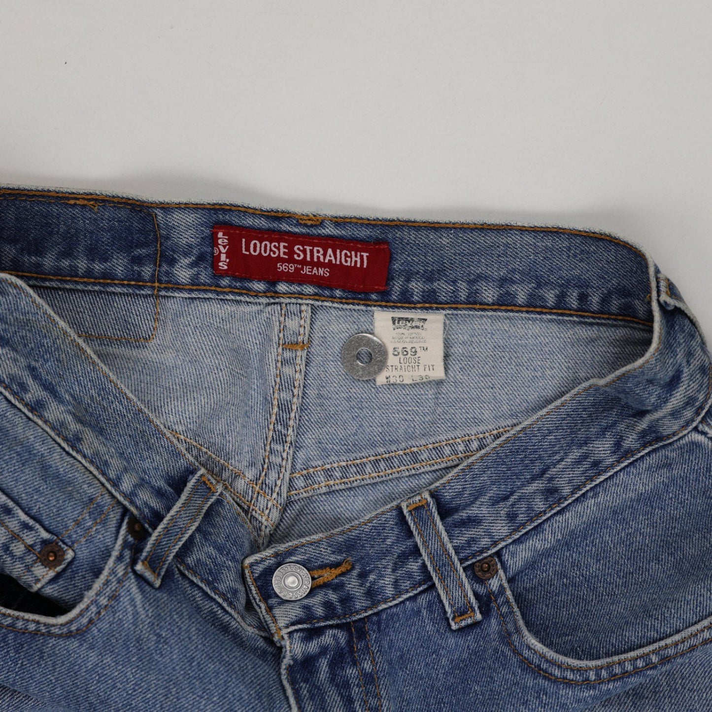 Levi's 569 Loose Straight Fit Vintage Denim Shorts Blue W30 Cotton
