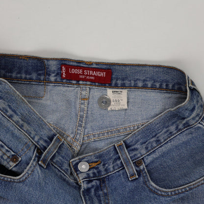 Levi's 569 Loose Straight Fit Vintage Denim Shorts Blue W30 Cotton