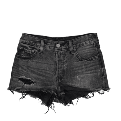 Levi's 501 Black Distressed High Rise Denim Shorts W32 100 Cotton Vintage Women's Clothing