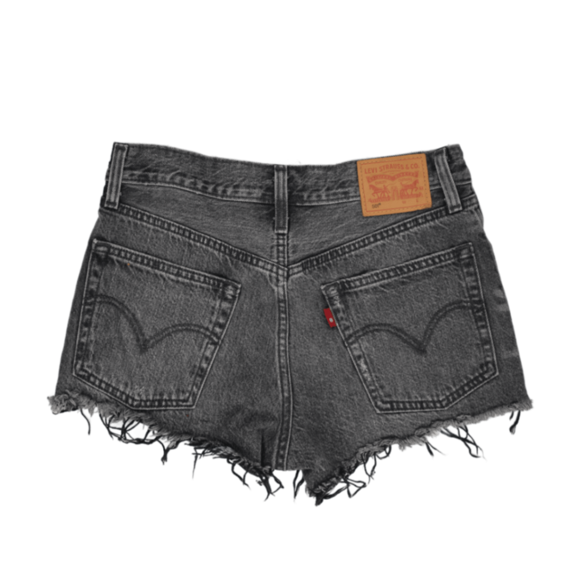 Levi's 501 Black Distressed High Rise Denim Shorts W32 100 Cotton Vintage Women's Clothing