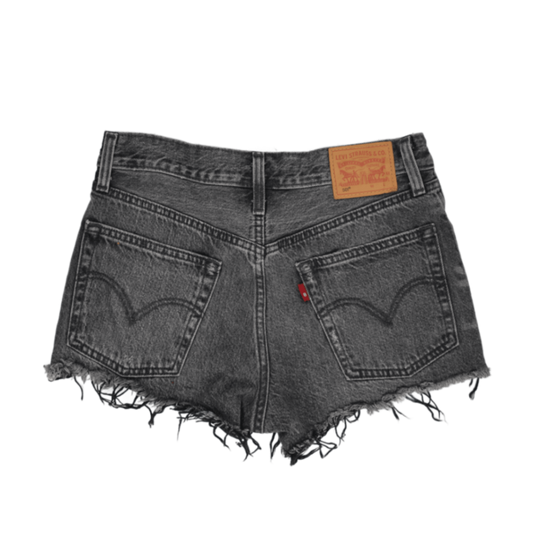 Levi's 501 Black Distressed High Rise Denim Shorts W32 100 Cotton Vintage Women's Clothing