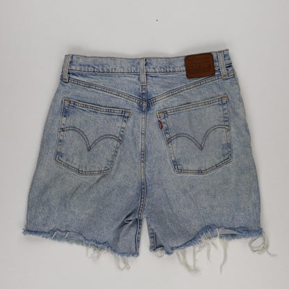 Levi's Vintage High Waisted Cut Off Denim Shorts Light Blue W30 100 Percent Cotton