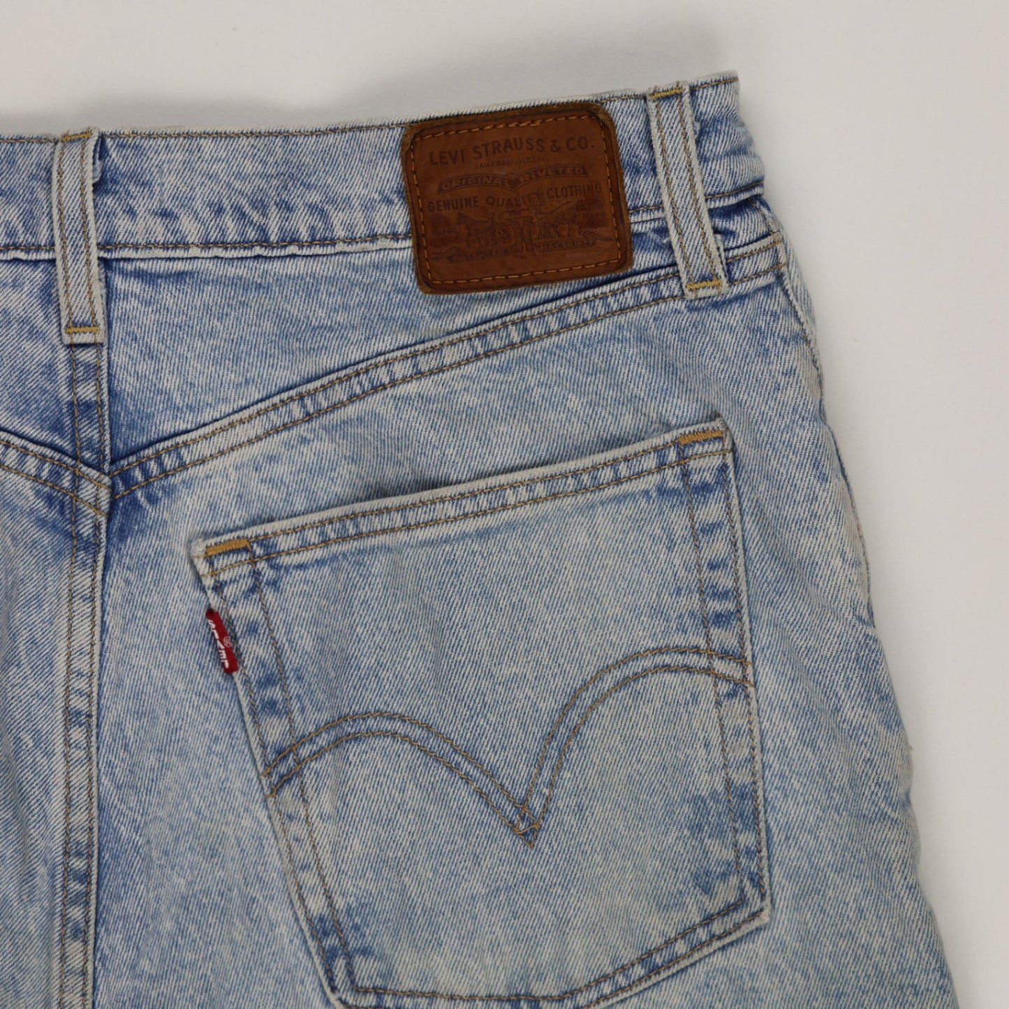 Levi's Vintage High Waisted Cut Off Denim Shorts Light Blue W30 100 Percent Cotton