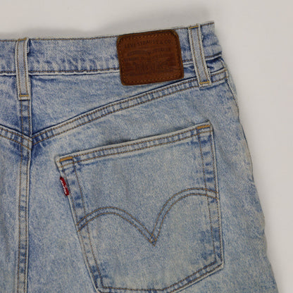 Levi's Vintage High Waisted Cut Off Denim Shorts Light Blue W30 100 Percent Cotton