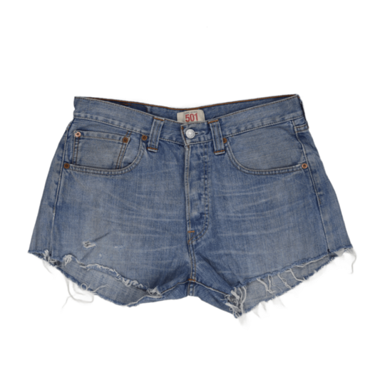 Levi's 501 Vintage Distressed Denim Shorts Light Blue Size 31 100% Cotton