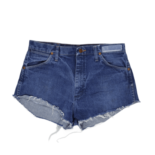 Wrangler Vintage Blue Denim Cut-Off Shorts Size 10 2 Inch Inseam