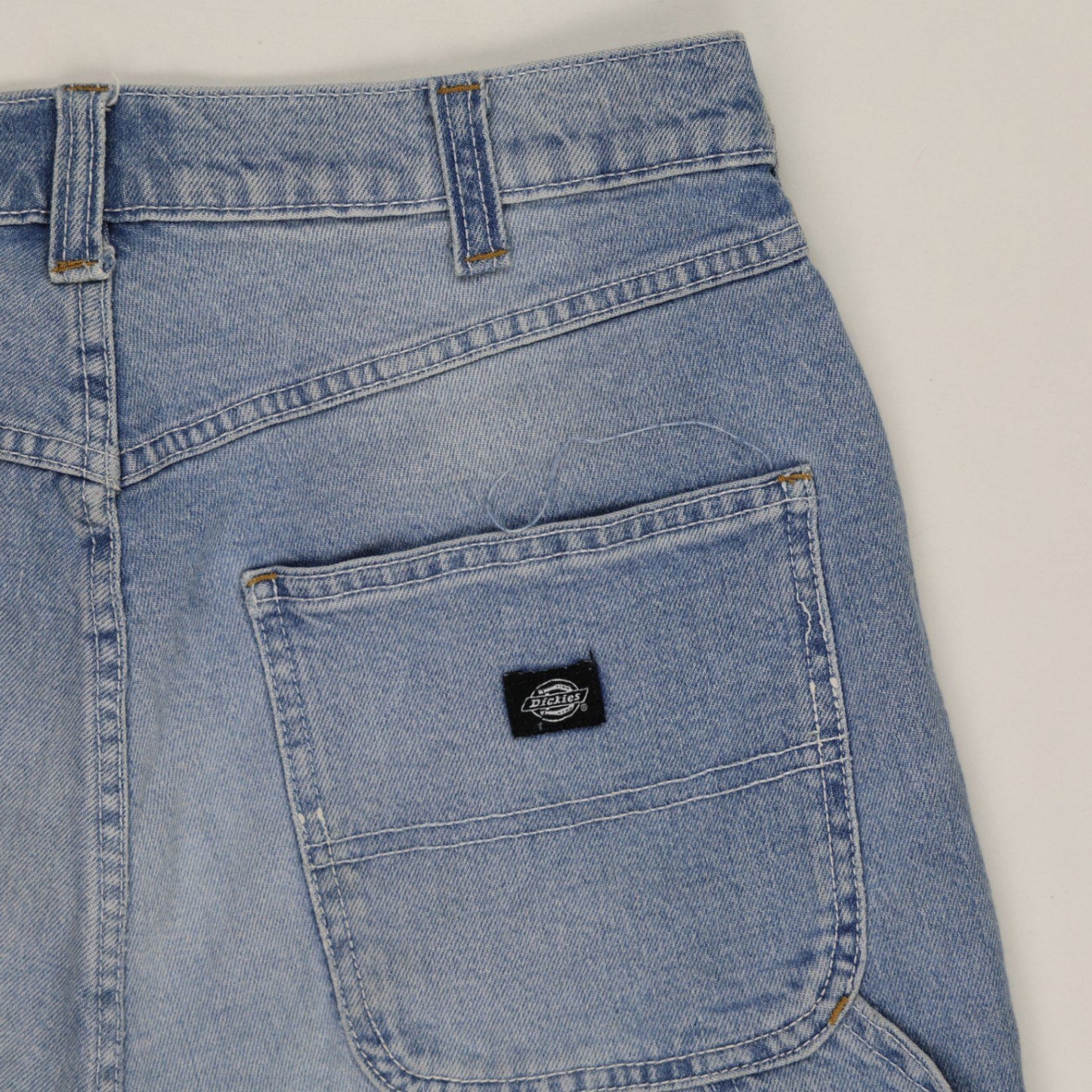 Dickies Womens Vintage Light Blue Denim Shorts W28 High Waist Distressed Cotton