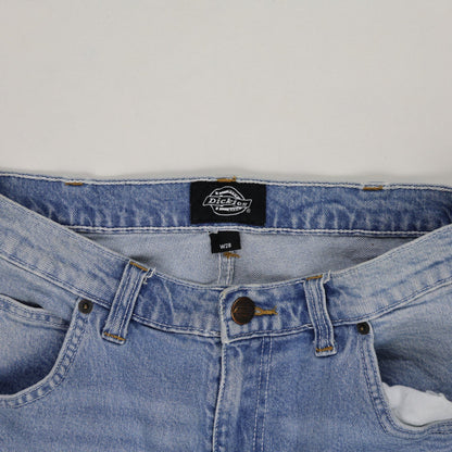Dickies Womens Vintage Light Blue Denim Shorts W28 High Waist Distressed Cotton