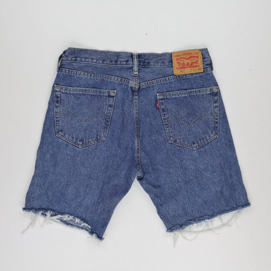 Levi's 505 Denim Cut Off Shorts Blue W33 Vintage Cotton Used Very Good