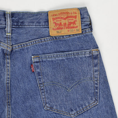 Levi's 505 Denim Cut Off Shorts Blue W33 Vintage Cotton Used Very Good
