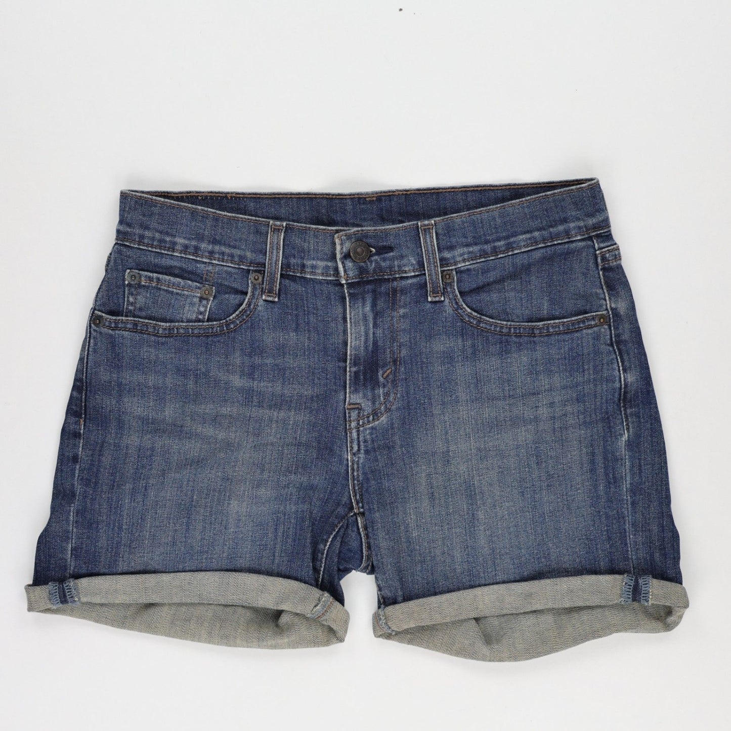 Levi's Women's Blue Denim Shorts W29 Cotton Denim 3 Inch Inseam