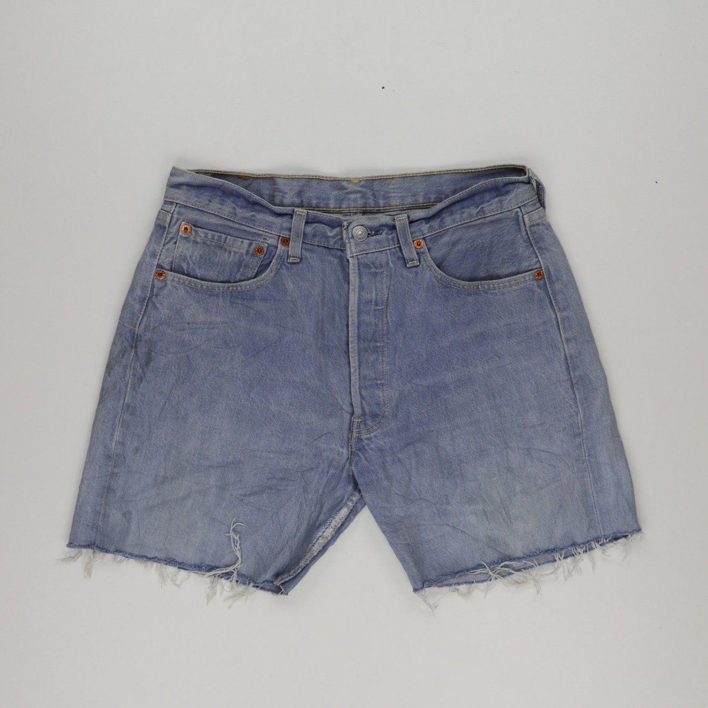 Levi's 501 Vintage Denim Shorts Light Blue 32W Cotton Denim
