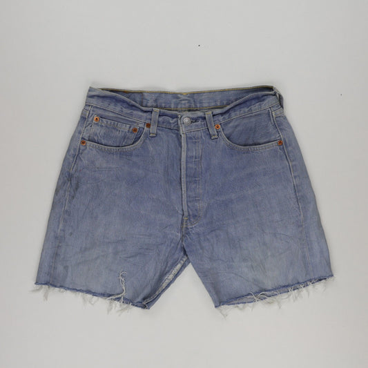 Levi's 501 Vintage Denim Shorts Light Blue 32W Cotton Denim