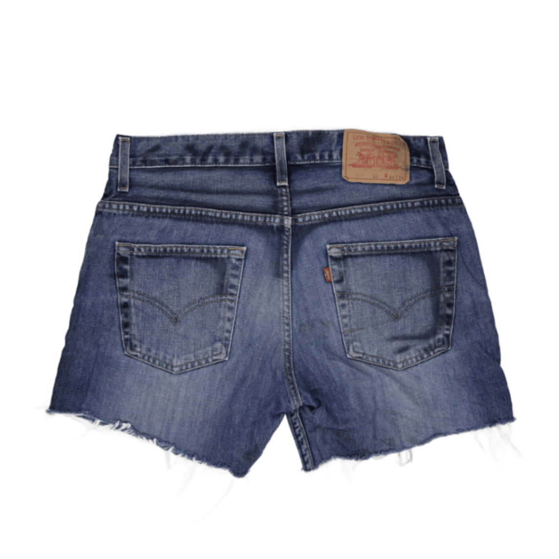 Levi's 501 Vintage High Waist Denim Cut Off Shorts Blue W31 L34 Cotton