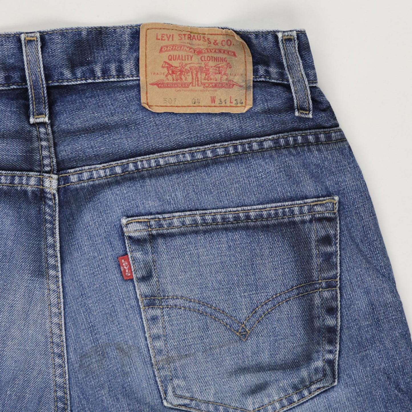 Levi's 501 Vintage High Waist Denim Cut Off Shorts Blue W31 L34 Cotton