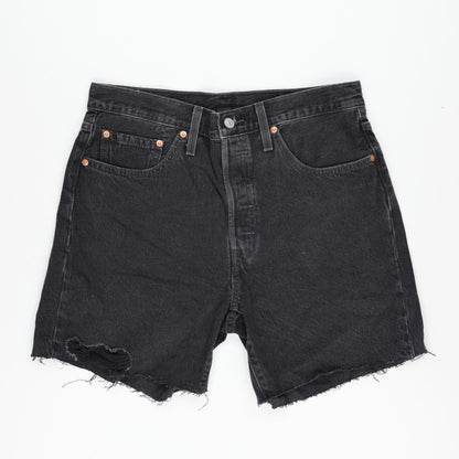 Levi's 501 Vintage Black Denim Shorts 34W 8 Inch Inseam Cotton