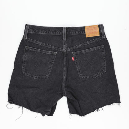 Levi's 501 Vintage Black Denim Shorts 34W 8 Inch Inseam Cotton