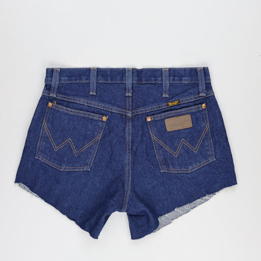Wrangler Vintage Raw Hem Denim Shorts Blue Size 34 Cotton