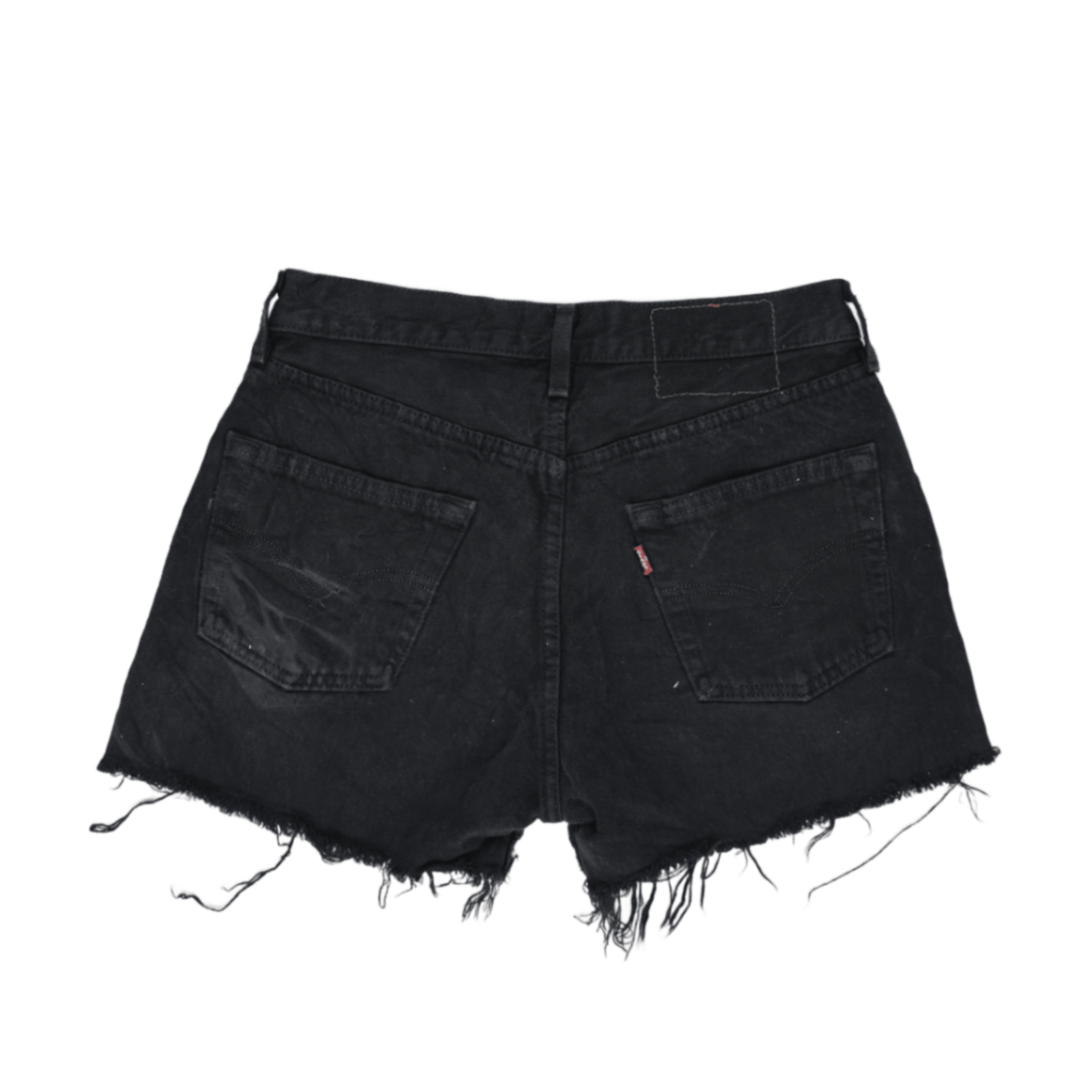 Levi's Women's Black Distressed Denim Shorts Size 30 Cotton Denim 6 Inch Inseam