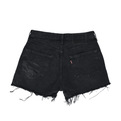 Levi's Women's Black Distressed Denim Shorts Size 30 Cotton Denim 6 Inch Inseam