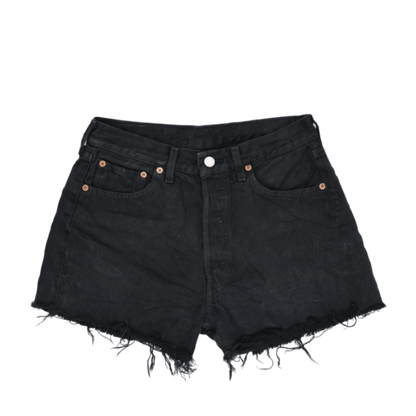 Levi's Women's Black Distressed Denim Shorts Size 30 Cotton Denim 6 Inch Inseam