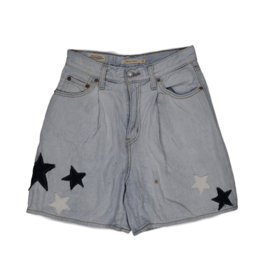 Levi's High Waist Denim Shorts Light Blue Size 27 Cotton Waterless Vintage