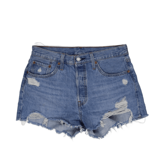 Levi's 501 Distressed Denim Shorts Vintage Blue W31 100% Cotton