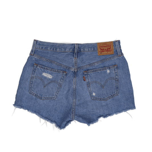 Levi's 501 Distressed Denim Shorts Vintage Blue W31 100% Cotton