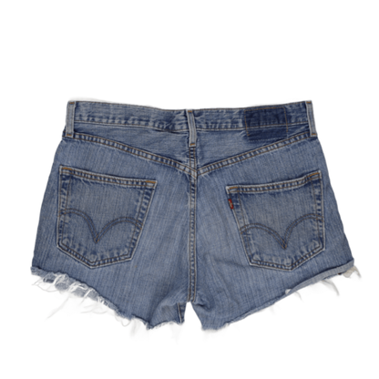 Levi's Vintage Blue Cut-Off Denim Shorts Women's W30 Cotton Denim 7 Inseam