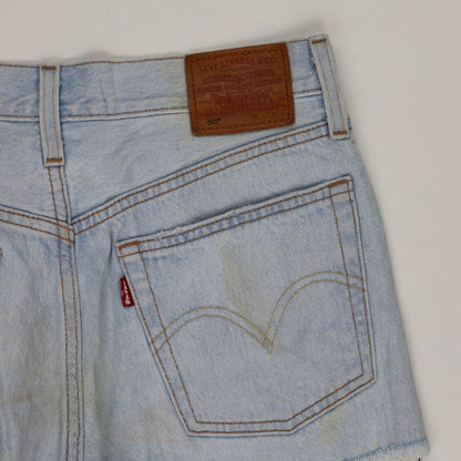 Levi's 501 High Waist Light Blue Denim Cut Off Shorts W30 100% Cotton Vintage
