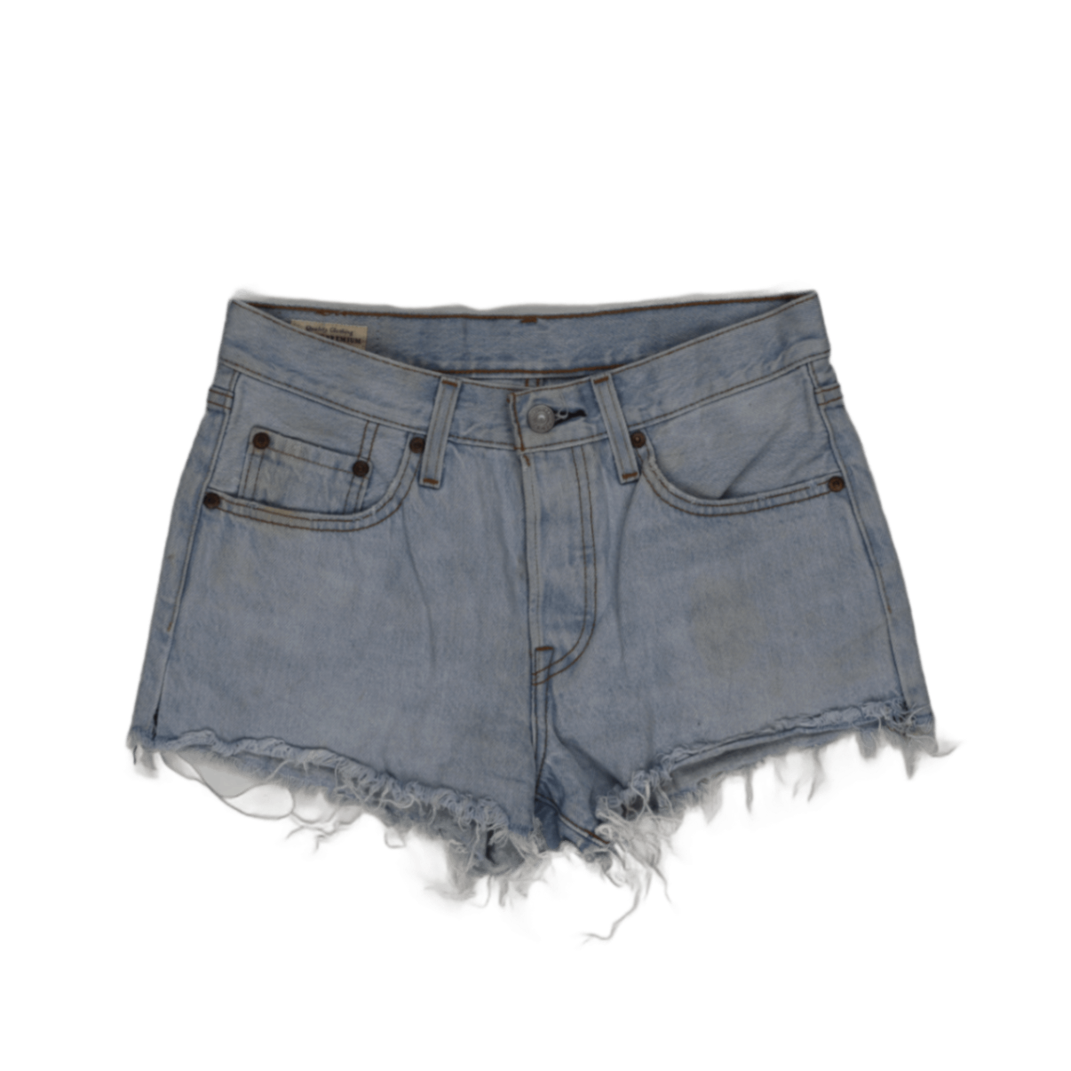Levi's 501 High Waist Light Blue Denim Cut Off Shorts W30 100% Cotton Vintage