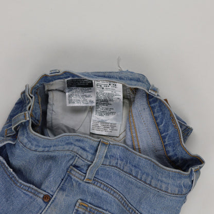 Levi's 501 High Waist Frayed Hem Denim Shorts Light Blue W31 Cotton Denim Vintage