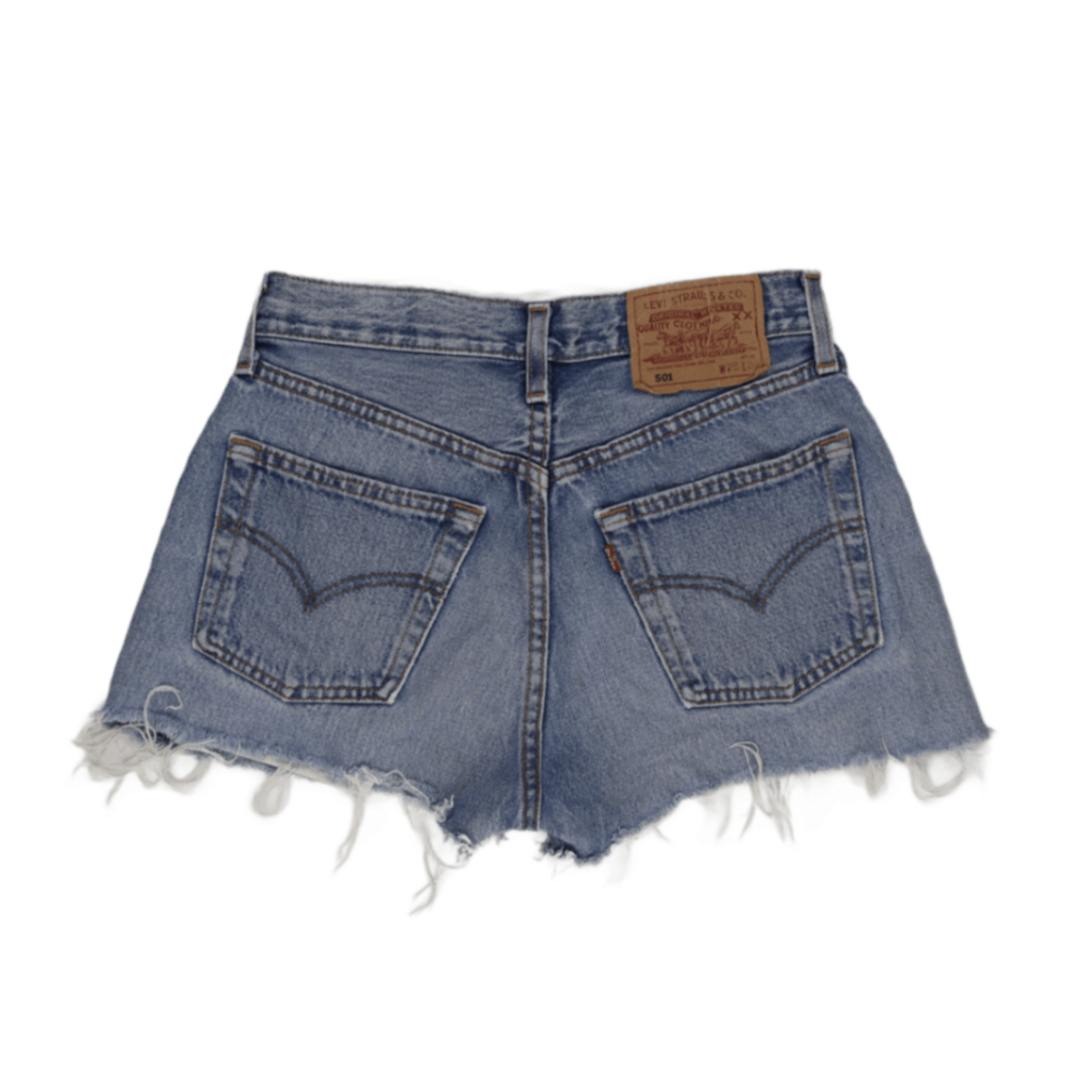 Levi's 501 High-Waisted Vintage Denim Shorts Classic Blue W28 100% Cotton Frayed Hem