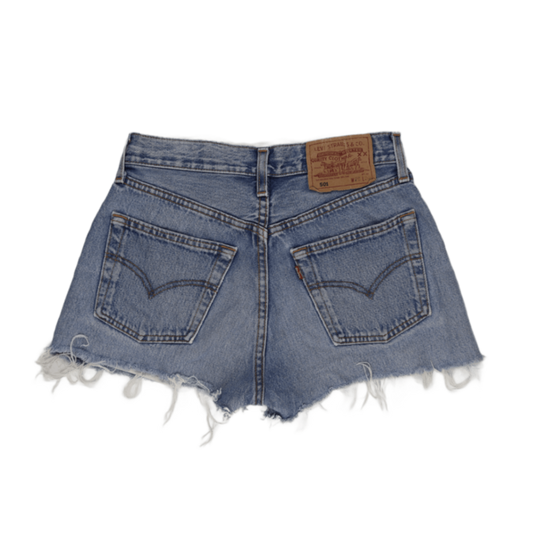 Levi's 501 High-Waisted Vintage Denim Shorts Classic Blue W28 100% Cotton Frayed Hem