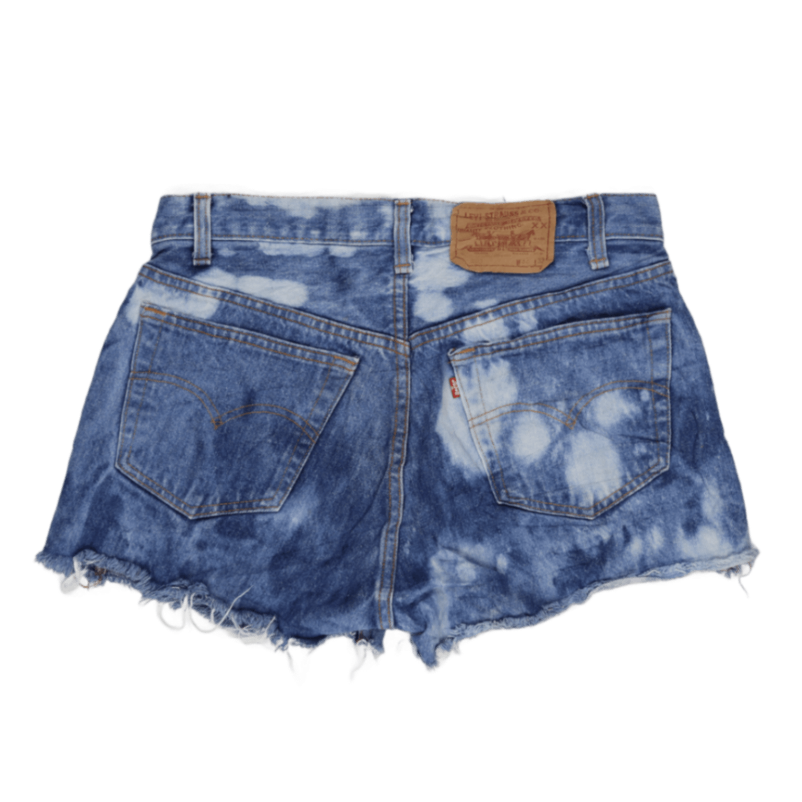 Levi's Vintage Distressed Denim Shorts Blue Tie Dye Womens W31 Cotton