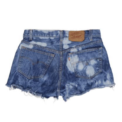 Levi's Vintage Distressed Denim Shorts Blue Tie Dye Womens W31 Cotton