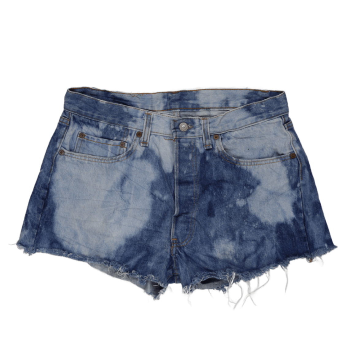 Levi's Vintage Distressed Denim Shorts Blue Tie Dye Womens W31 Cotton