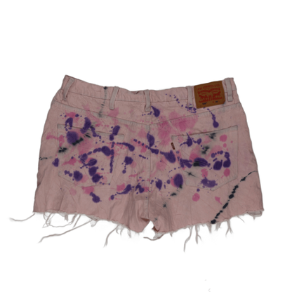 Levi's 569 Tie Dye Denim Shorts Pink W38 Cotton Vintage
