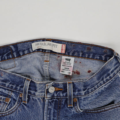 Levi's 505 Regular Fit Denim Cut-Off Shorts Blue W31 100% Cotton Vintage