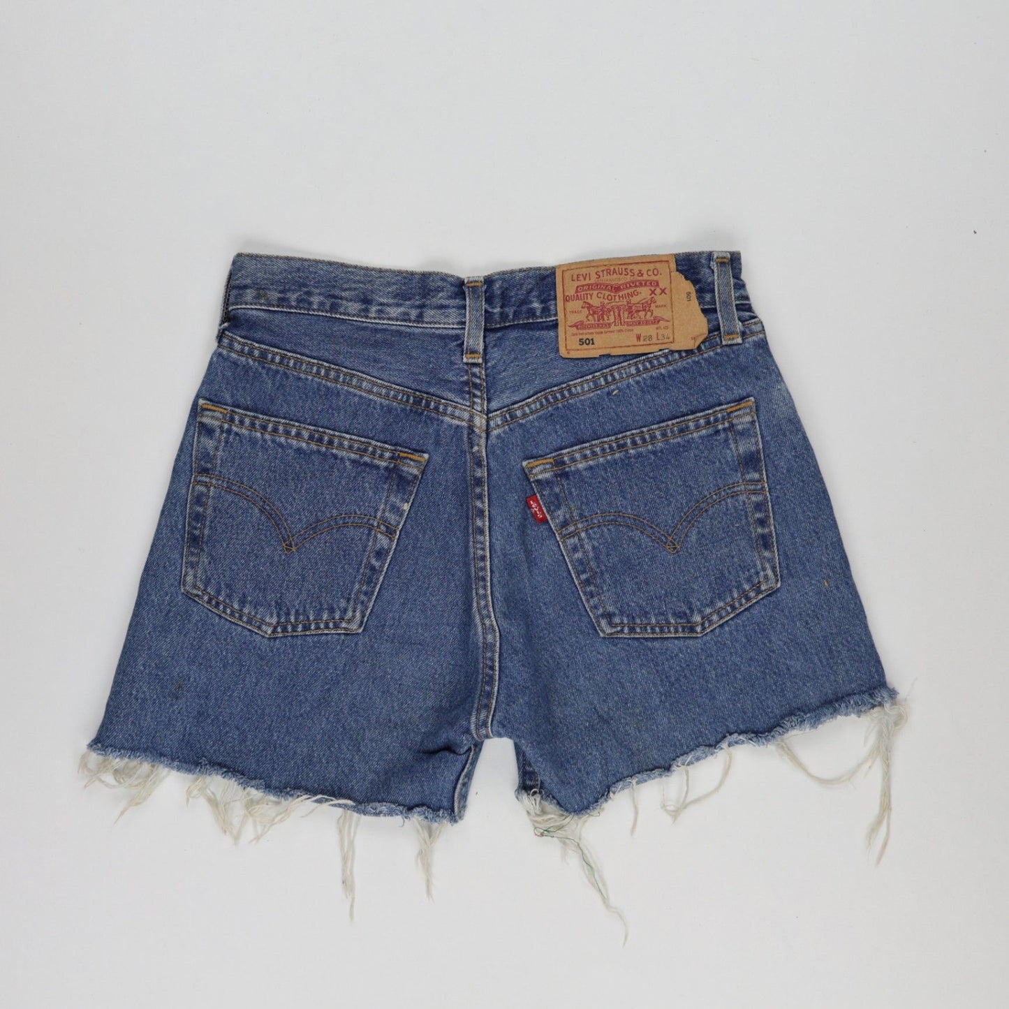 Levi's 501 Vintage Distressed Denim Shorts Blue W28 L34 100% Cotton