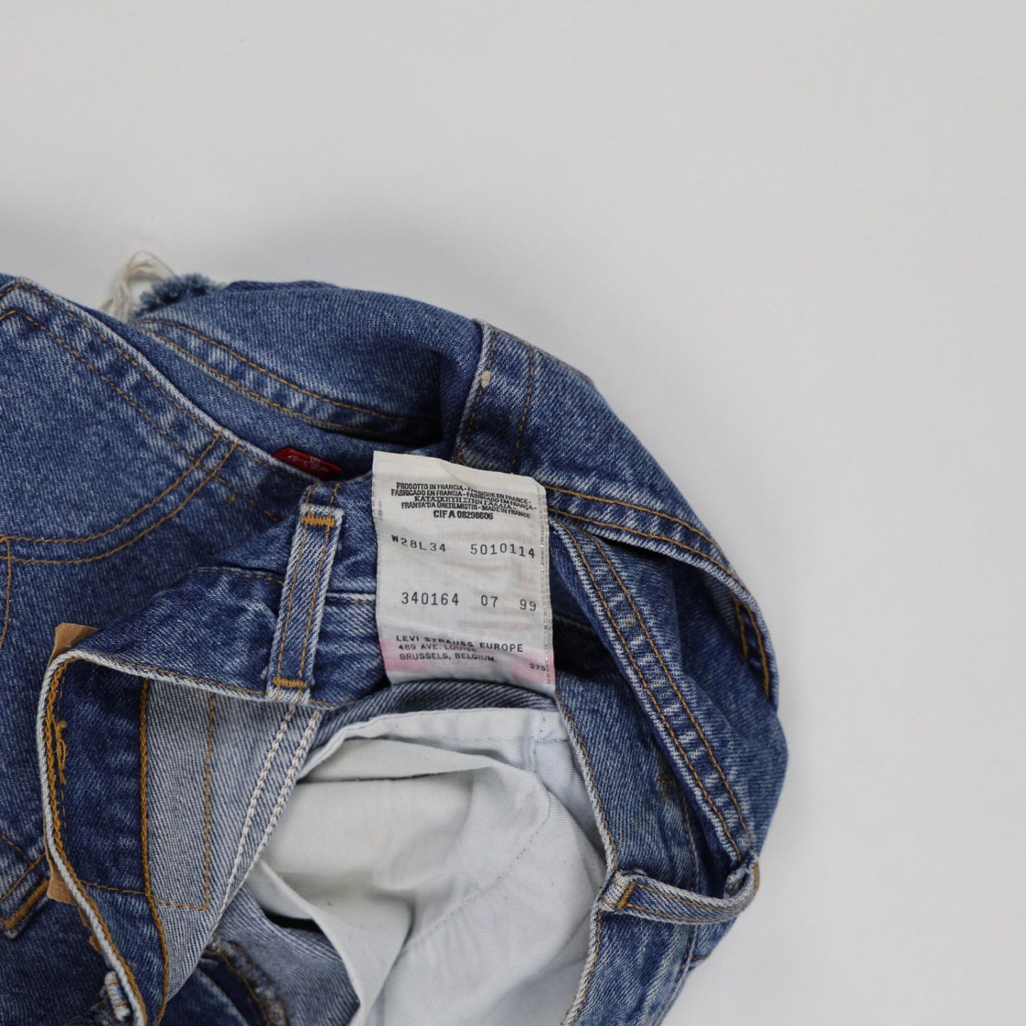Levi's 501 Vintage Distressed Denim Shorts Blue W28 L34 100% Cotton