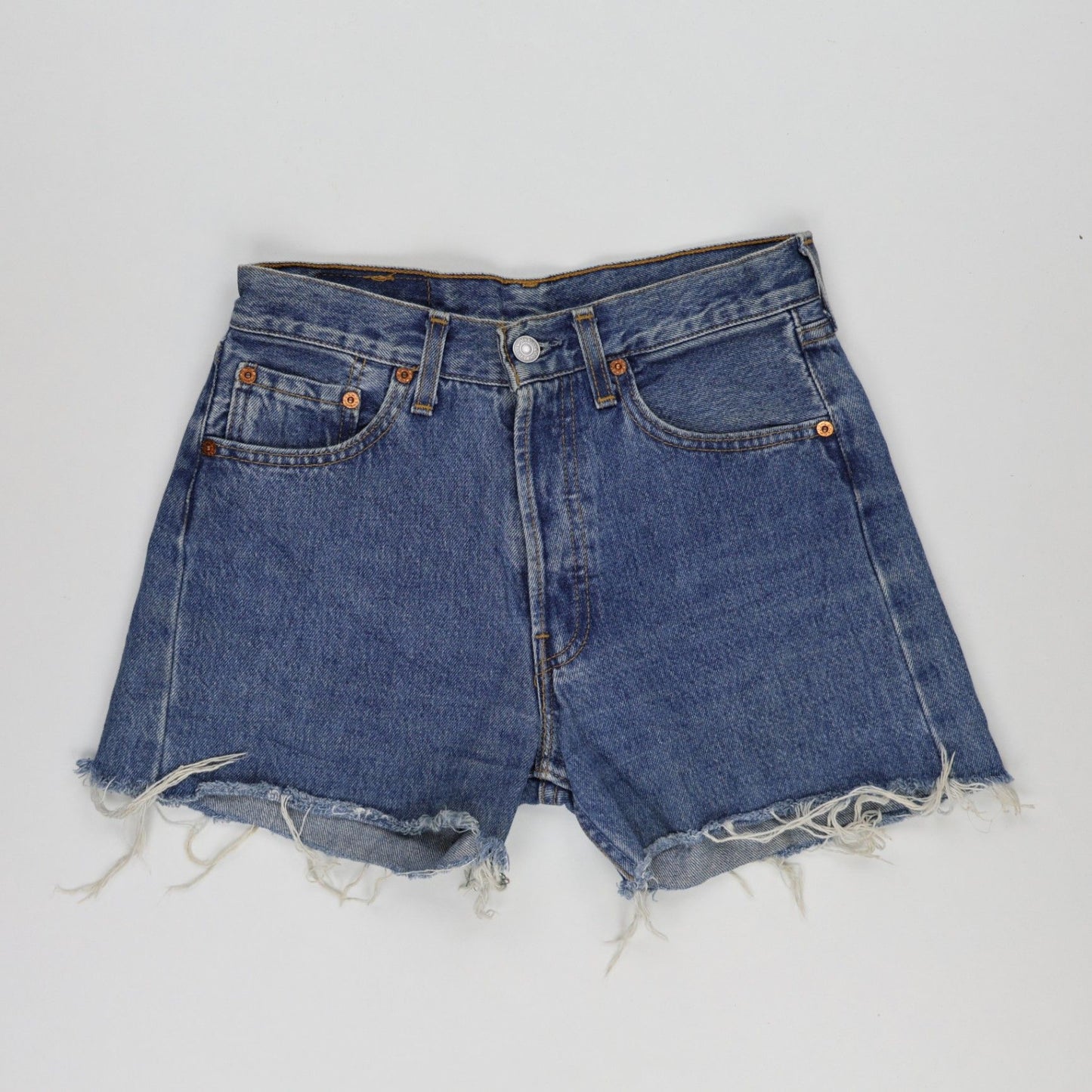 Levi's 501 Vintage Distressed Denim Shorts Blue W28 L34 100% Cotton
