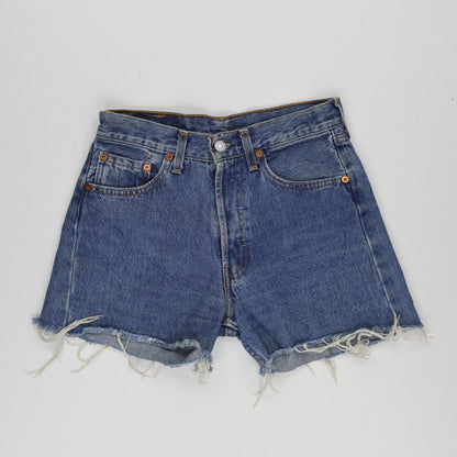 Levi's 501 Vintage Distressed Denim Shorts Blue W28 L34 100% Cotton