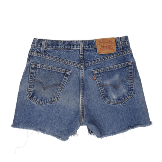 Levi's 505 Vintage Distressed Denim Shorts Blue W34 Cotton Casual
