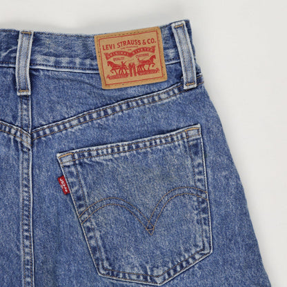 Levi's Women's Vintage Blue High-Waisted Denim Shorts W27 7 In Cotton